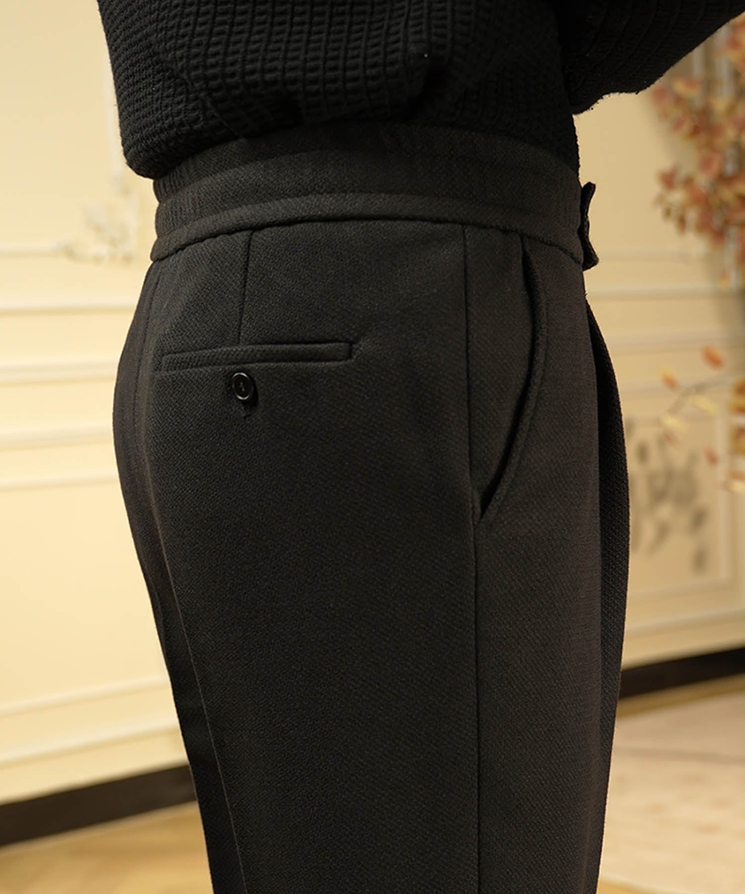 【NEW ITEM】スリムフィット シングルブレスト ノッチドラペル パッチポケット クラシック スタンダード 機能性抜群 シワになりにくい エレガント セットアップ