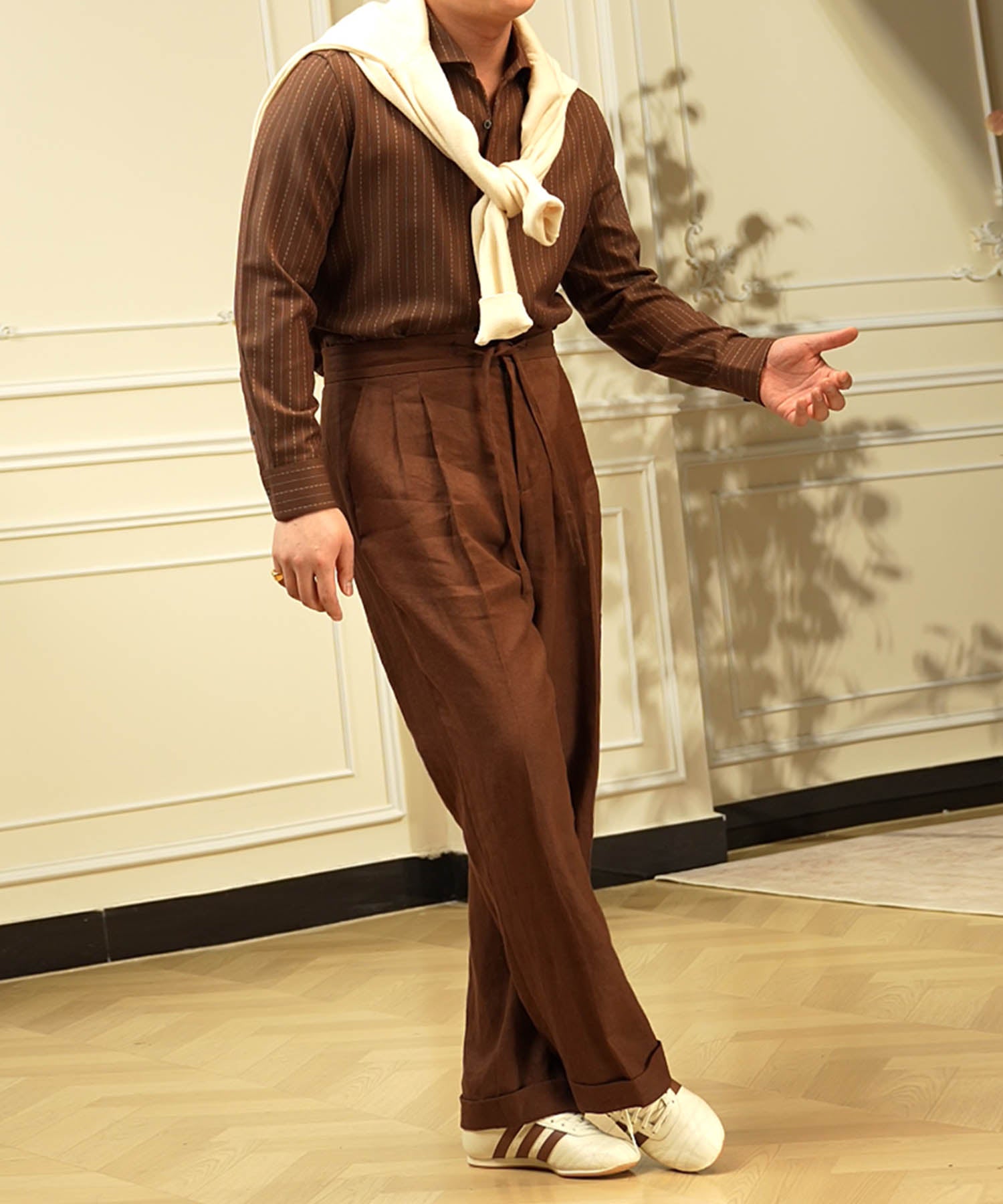 【NEW ITEM】レギュラーフィット ストライプ 着心地抜群 シワになりにくい 清潔感 カッタウェイ ロングスリーブ シャツ