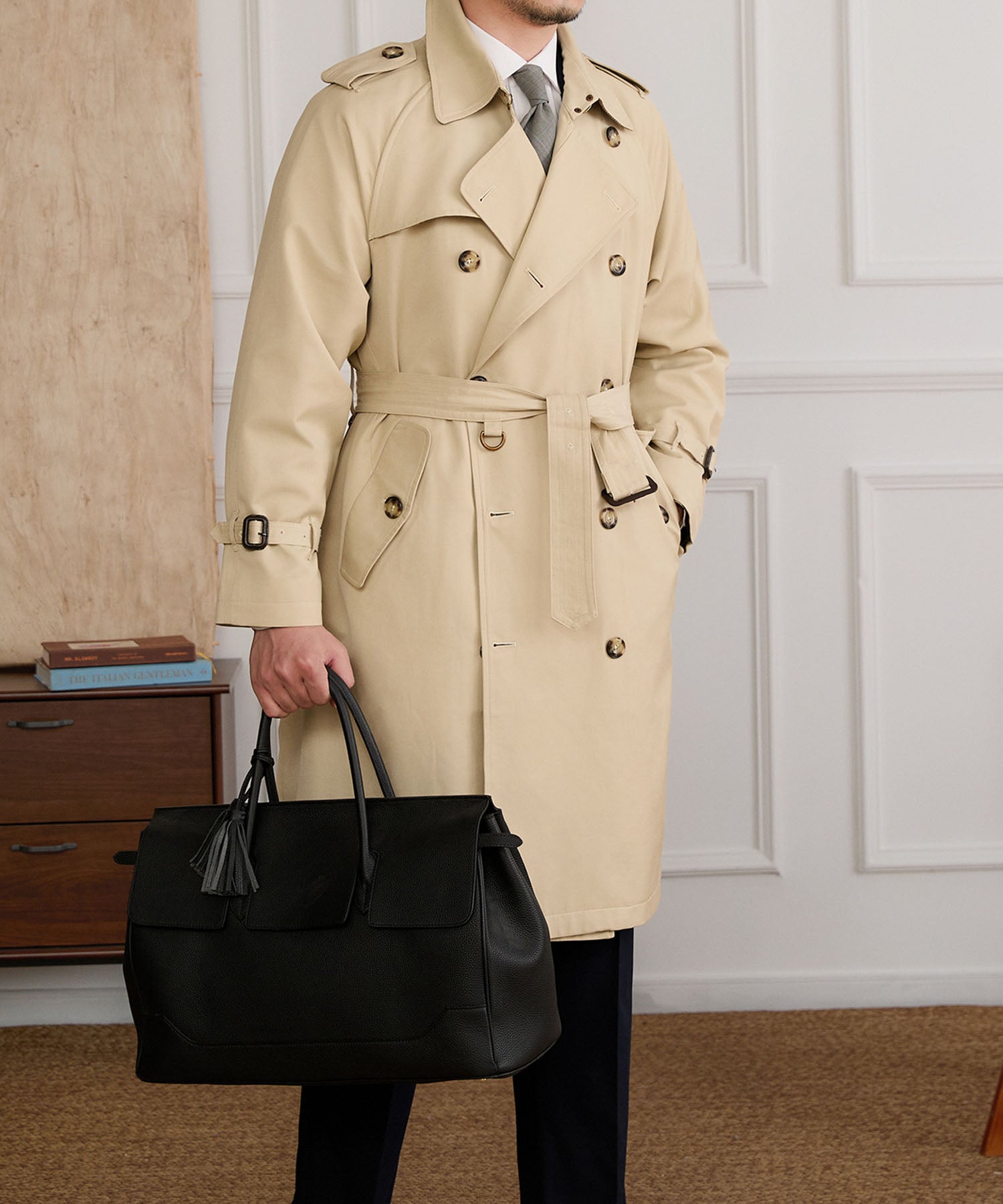 【NEW ITEM】レギュラーフィット えポーレット ガンフラップ コットンギャバジン スラッシュポケット 機能性抜群 防寒 シワになりにくい トレンチ コート