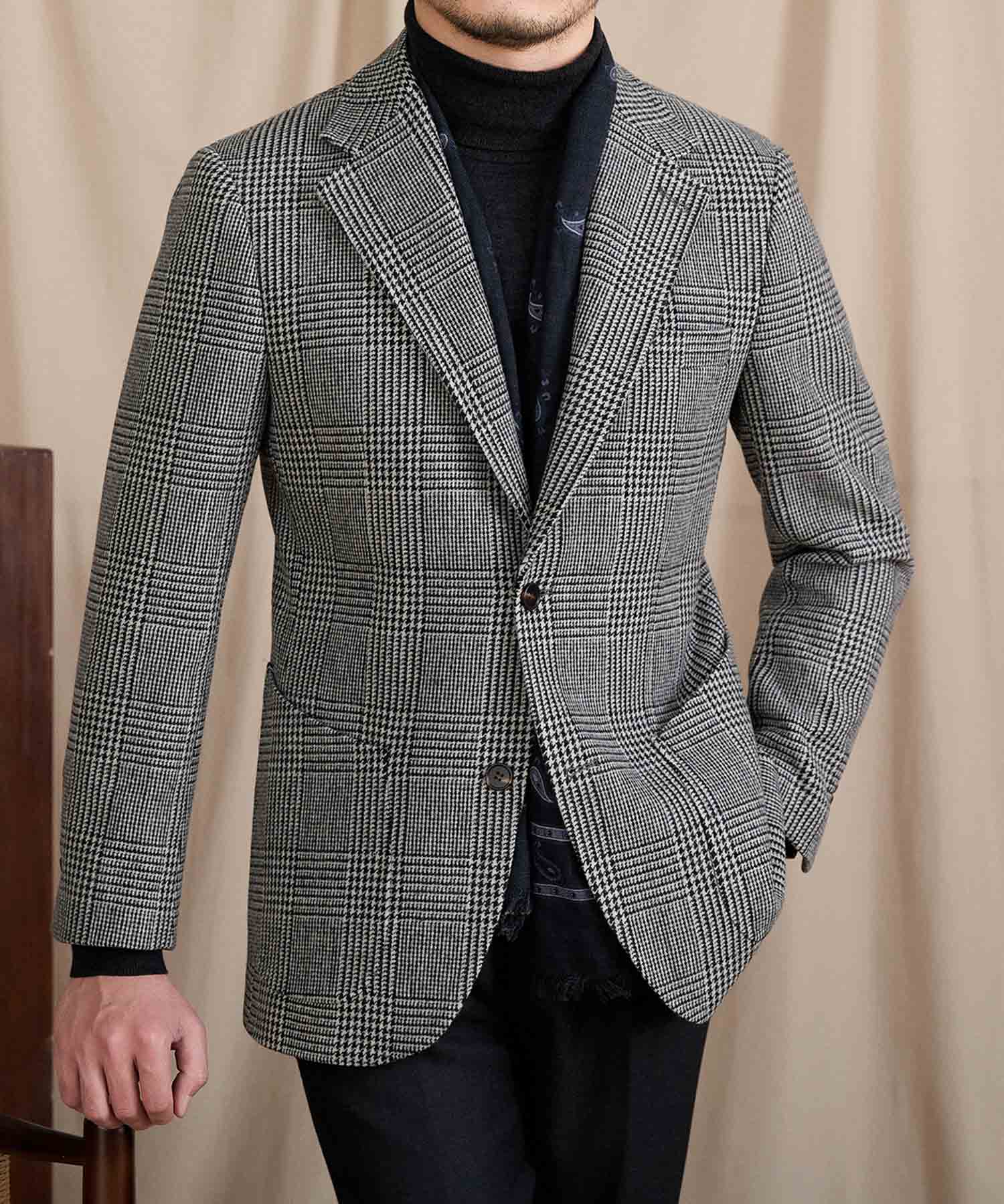 【NEW ITEM】スリムフィット ダブルブレスト 6つボタン ウール 天然素材 ピークドラペル 玉縁ポケット チェンジポケット ピンストライプ クラシック スタンダード 機能性抜群 シワになりにくい エレガント テーラード ジャケット