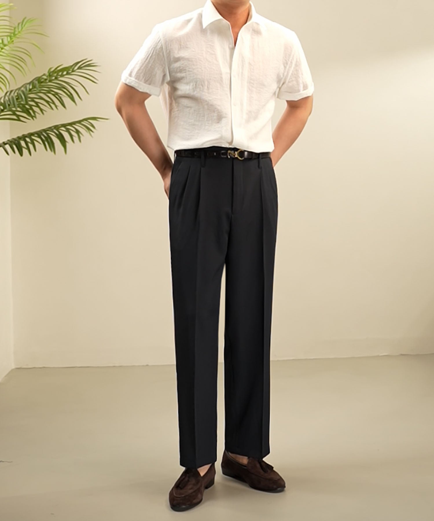 【NEW ITEM】スリムフィット 機能性抜群 通気性抜群 異素材 シワになりにくい 清潔感 清涼感 エレガンス トップス ショートスリーブ シャツ
