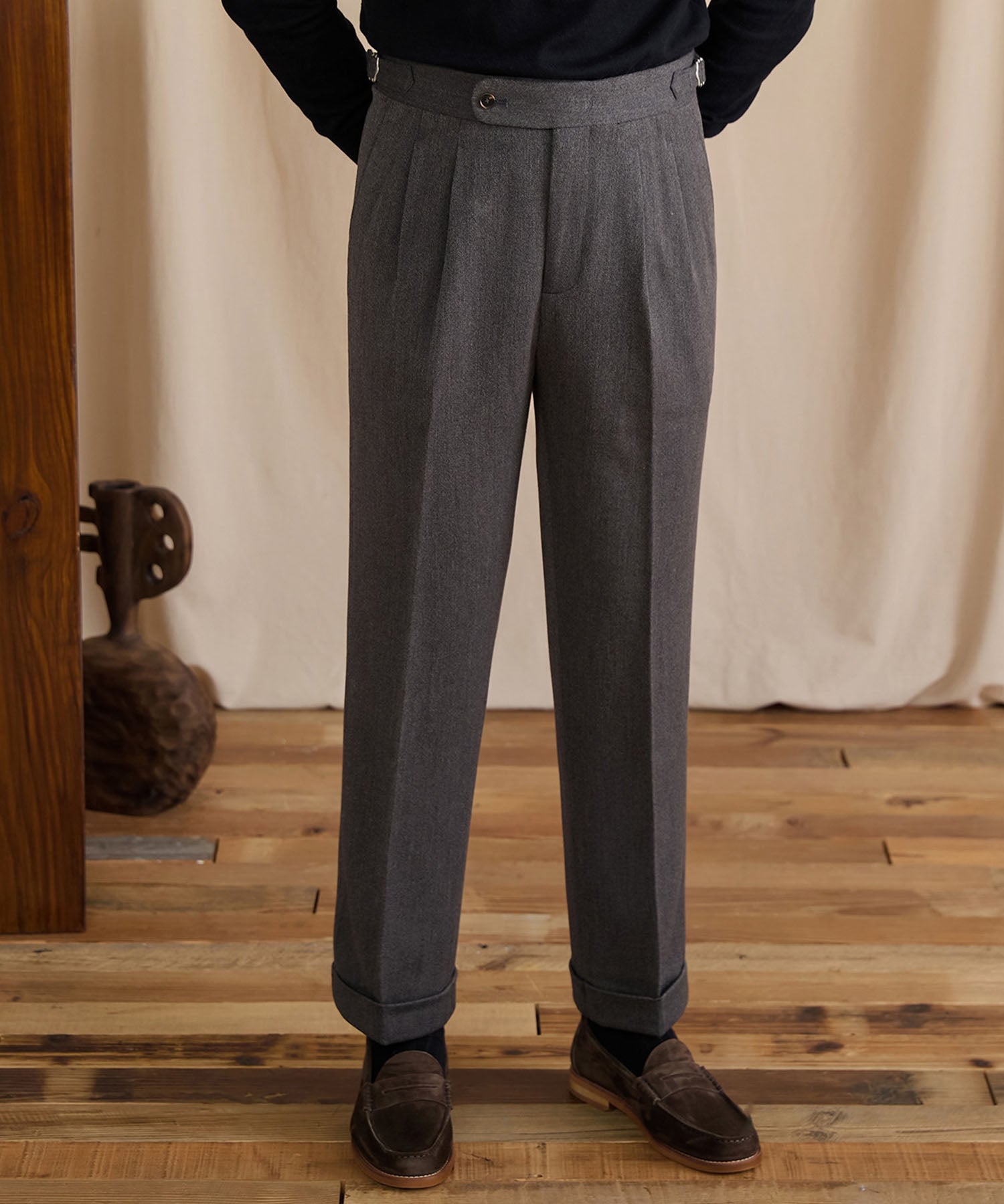 COMING SOON】レギュラーフィット 1つボタン ウエストサイドベルト