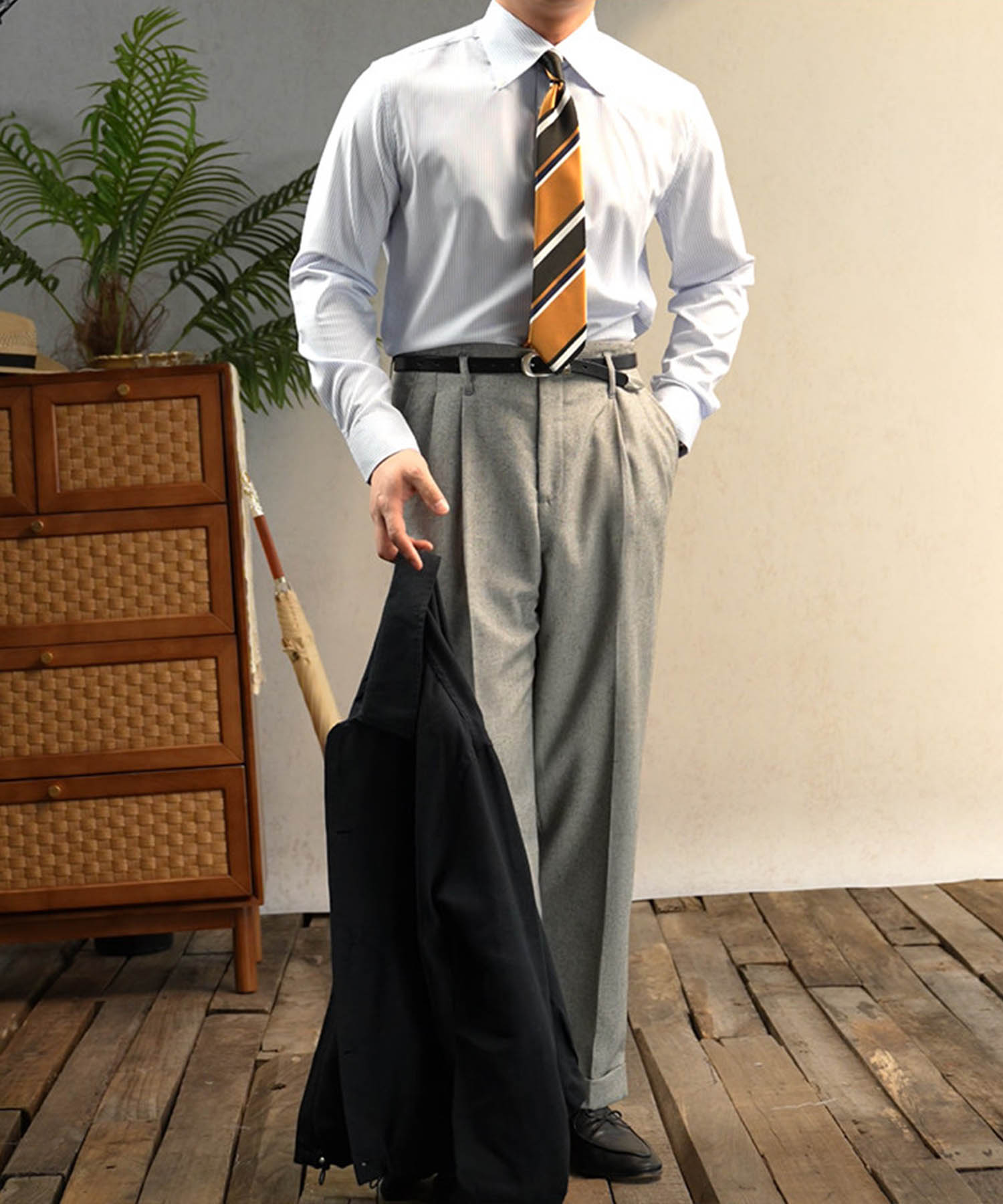 【NEW ITEM】スリムフィット ボタンダウン ストライプ 機能性抜群 シワになりにくい 清潔感 ロングスリーブ ミニマル エレガンス ベーシック シャツ