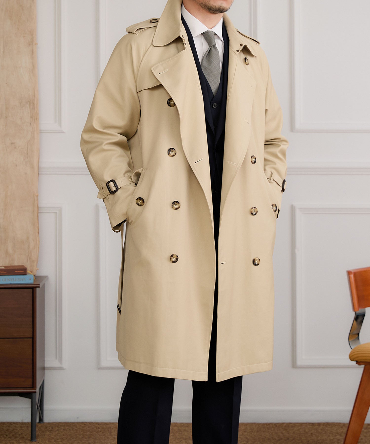 レギュラーフィット エポーレット ガンフラップ コットンギャバジン