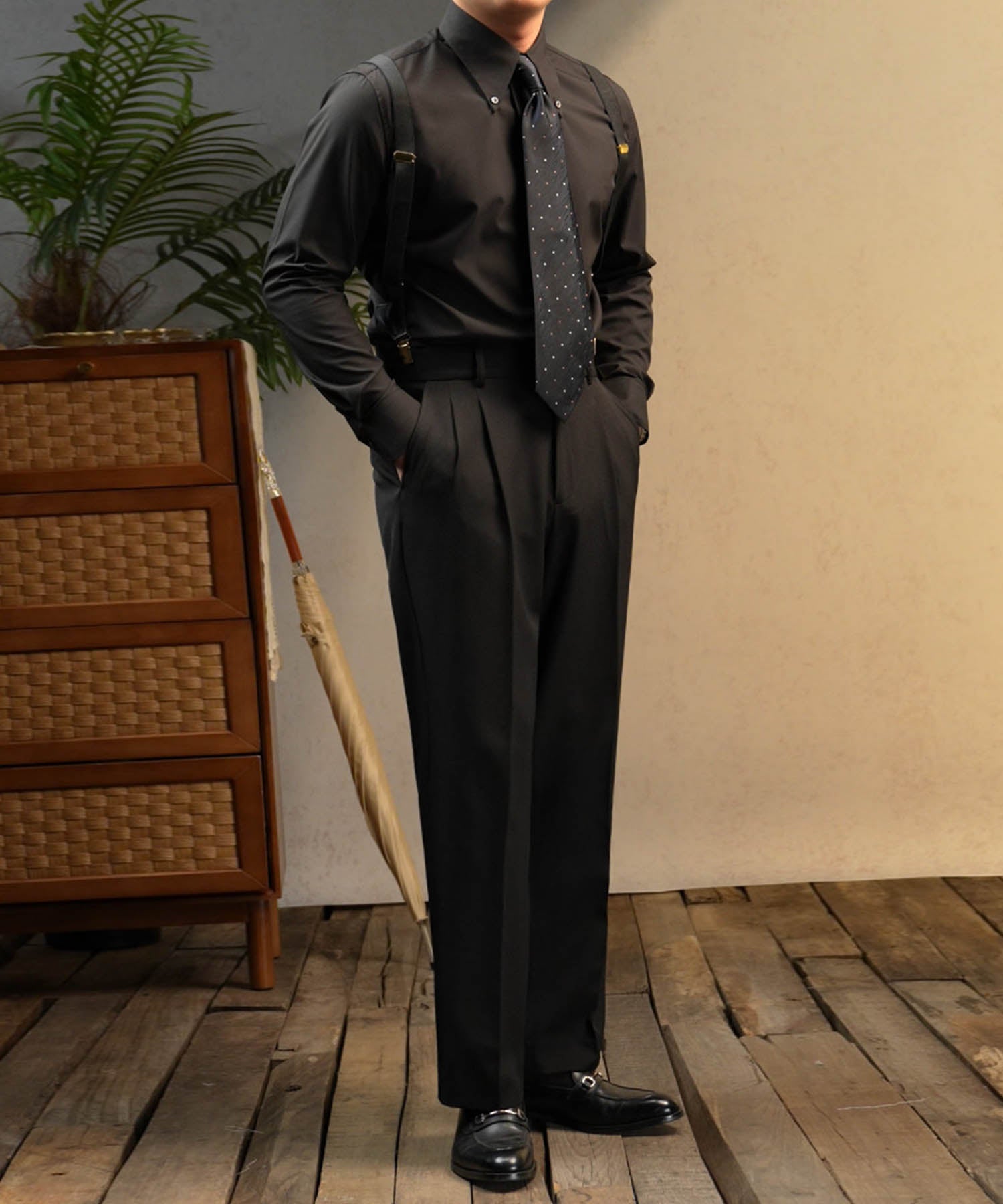 【NEW ITEM】スリムフィット ボタンダウン 無地 機能性抜群 シワになりにくい 清潔感 ロングスリーブ ミニマル エレガンス ベーシック シャツ