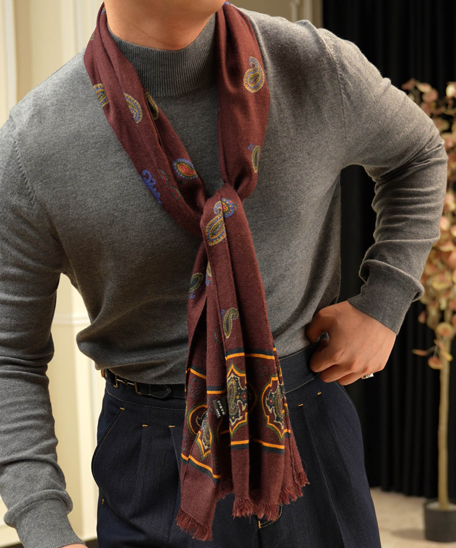 スリムフィット 機能性抜群 モックネック ハイネック 通気性抜群 シワになりにくい 清潔感 トップス リブ ニット セーター