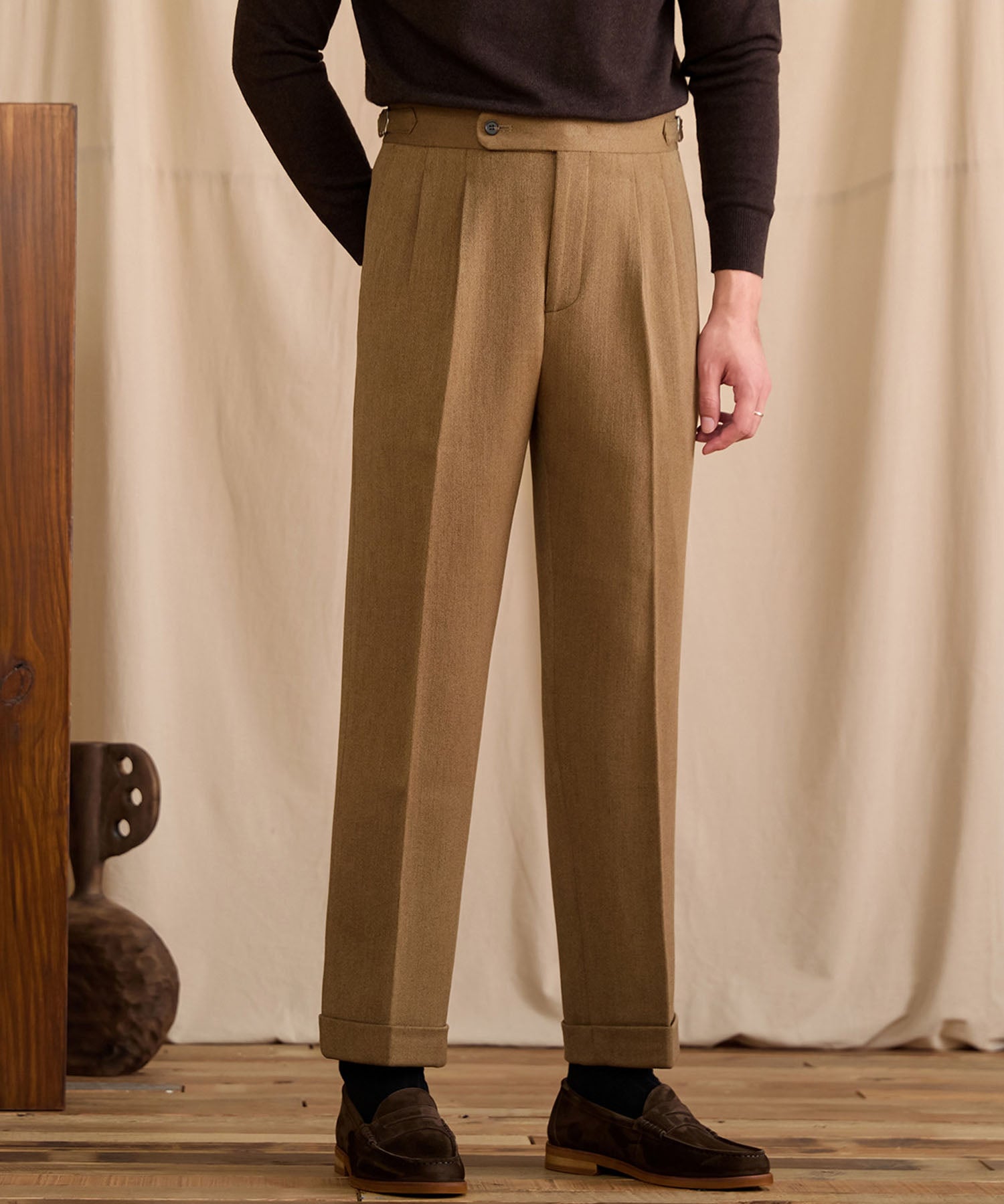 COMING SOON】レギュラーフィット 1つボタン ウエストサイドベルト