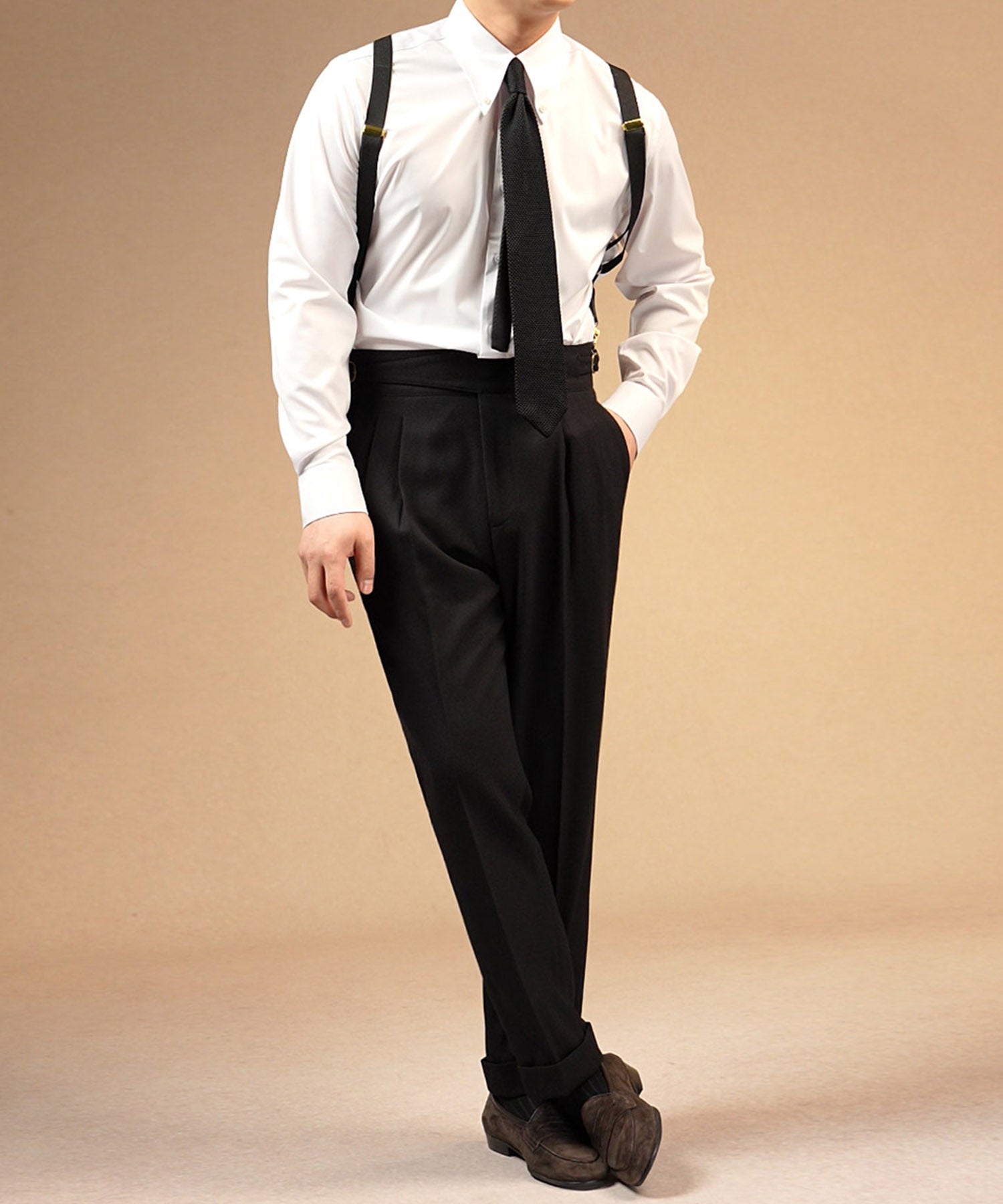 【NEW ITEM】スリムフィット ロングカラー ボタンダウン 無地 機能性抜群 シワになりにくい 清潔感 ロングスリーブ ミニマル エレガンス シャツ