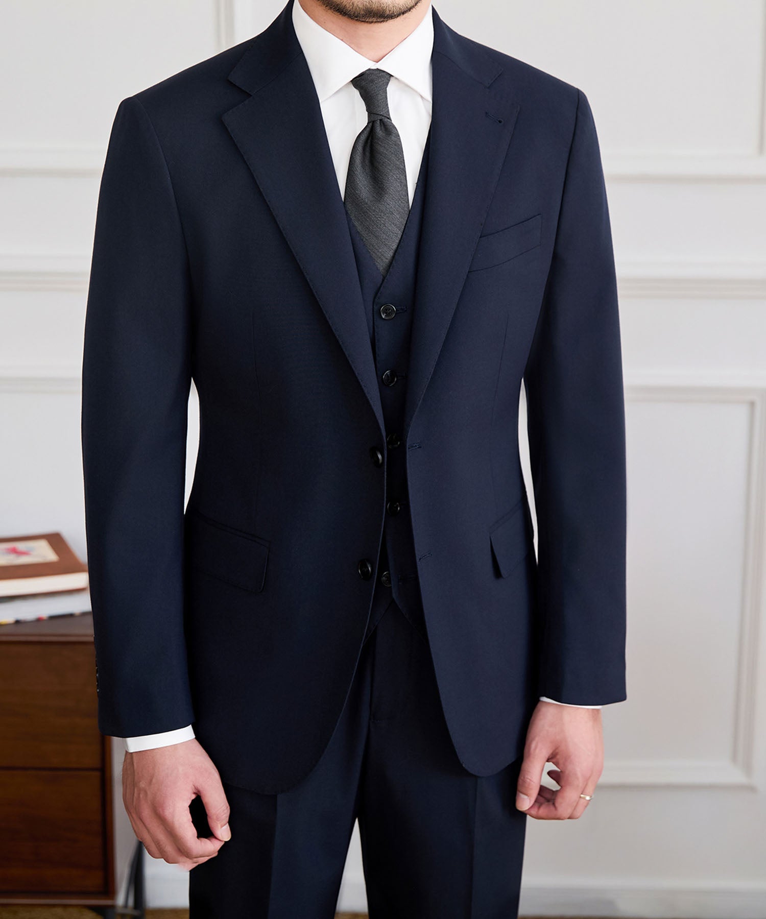 スリムフィット シングルブレスト ノッチドラペル ベーシック