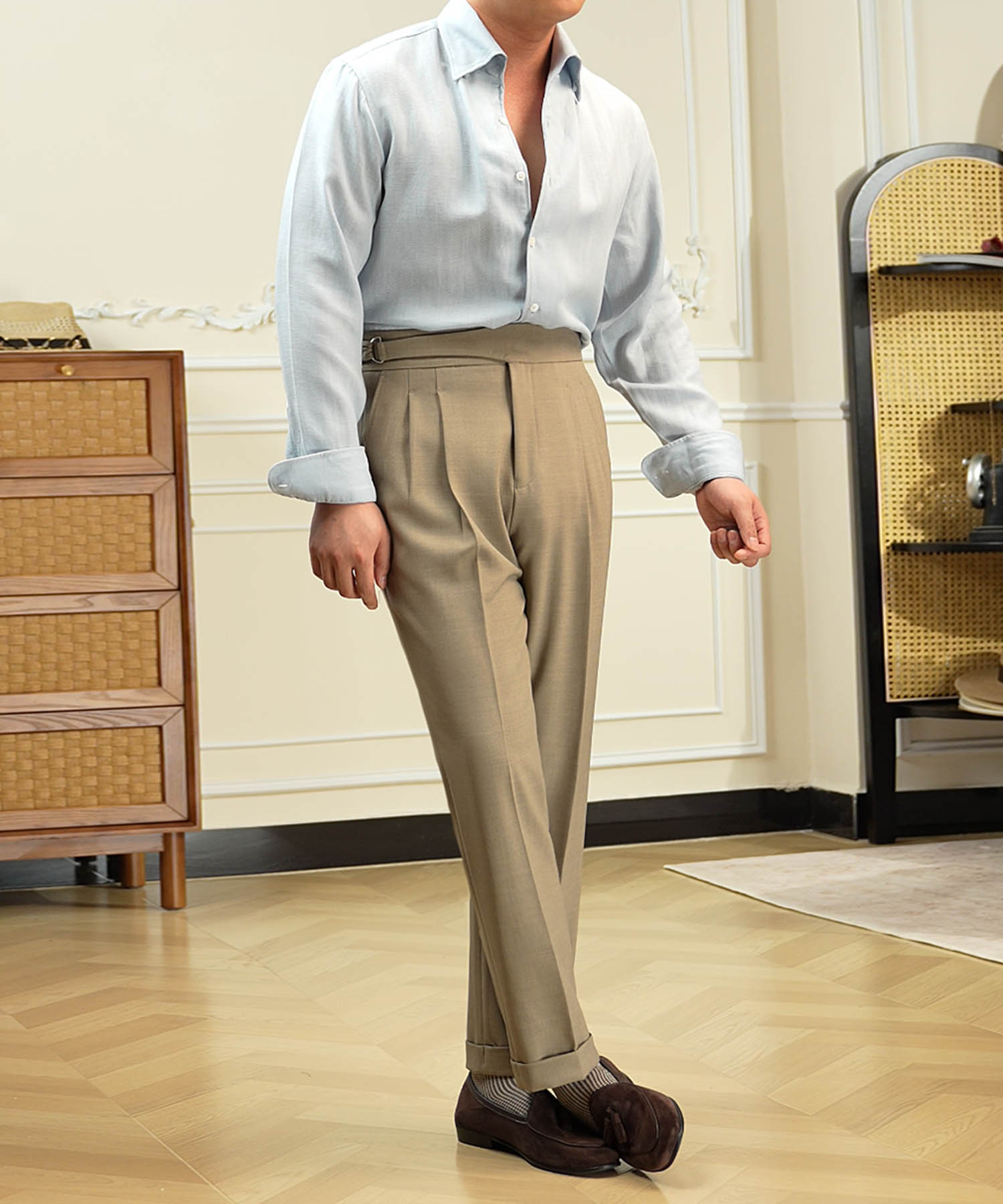 スリムフィット ベルトレス ウエストサイドベルト サイドアジャスター