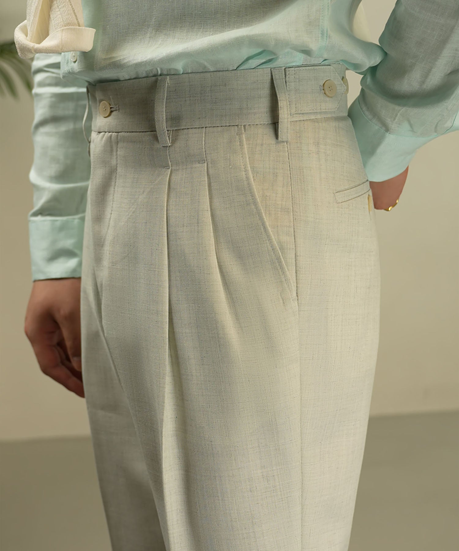 スリムフィット ベルトループ コインポケット クリース ツータック シワになりにくい クラシック ダブル トラウザー パンツ スラックス ズボン