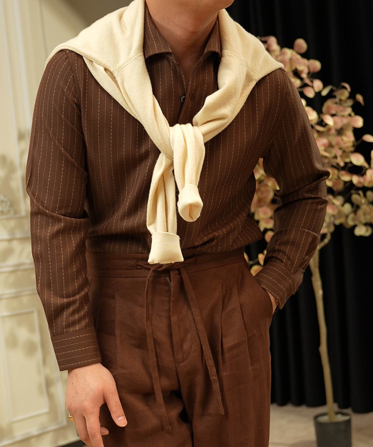 【NEW ITEM】レギュラーフィット ストライプ 着心地抜群 シワになりにくい 清潔感 カッタウェイ ロングスリーブ シャツ