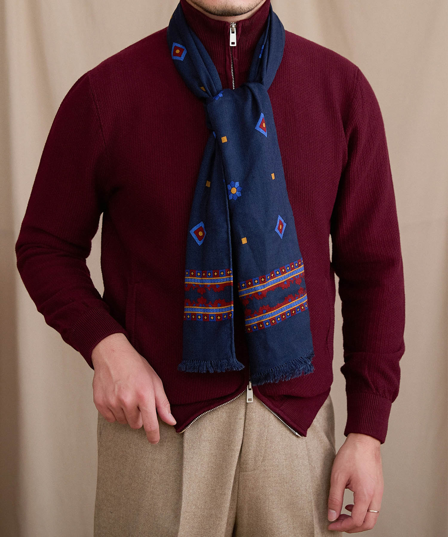 【NEW ITEM】スリムフィット 2WAY 機能性抜群 ウール 天然素材 オープン ジップ ハイゲージ シワになりにくい 清潔感 トップス リブ ニット セーター